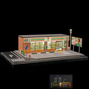 Scale Model 1:64 Parking Lot 7-11 Store