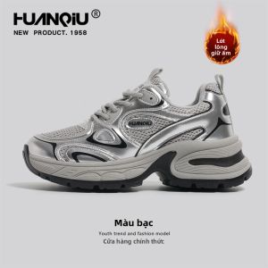 HuanQiu | Giày Daddy Đa Năng Màu Bạc