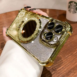 Luxury Glitter Mirror Kickstand Phone Case for OPPO Reno 13 Pro 5G 12 11 10 Pro Plus + 8 8T 4G 7 5 5Z Shockproof Cover Casing