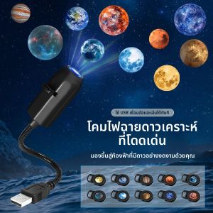 โคมไฟฉายภาพแบบเสียบปลั๊ก USB 5V ลายดาวเคราะห์/ฮาโลวีน/คริสต์มาส แถบไฟเปลี่ยนสีได้ สำหรับตกแต่งเพดานภายในอาคาร