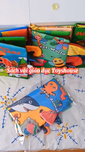 Sách Vải Toyhouse Cho Bé Từ Sơ Sinh Giáo Dục Sớm Phát Triển Đa Giác Quan An Toàn Mềm Mại
