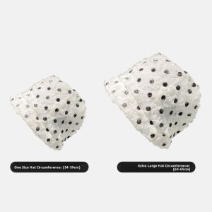 BILLI ZILLY | Ambient Sense Lace Dot Floral Loose Spring Summer Overhead Cap Women Casual Style Round Top No Brim Travel Suitable Hat