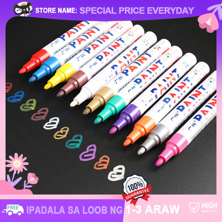 Steel Metal Color Marker Pens Japanese Original Waterproof White Marker  Paint Pens Permanent Paint Markers for Rock Wood Metal Plastic Glass Canvas 