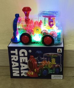NEW TOY TRANSPARENT GEAR TRAIN WITH LIGHTING AND SOUND