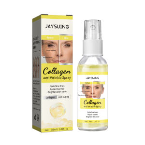 Jaysuing Collagen Anti Wrinkle Spray Lifting Firming Fade Fine Lines Moisturizing Whitening Anti-aging Shrink Pores Facial Serum Moisturizer Facial Skin Care Anti Wrinkle Anti Aging Collagen Essences Liquid 50g