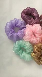 Scrunchie organza jepang ikat rambut cepol ukuran medium bahan premium