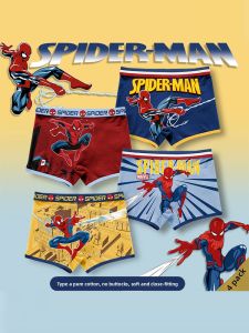 Spiderman Pure Cotton Boys Underwear Childrens Boxer Shorts Non-itchy PP Large Boys Boys Boxer Briefs Breathable Antibacterial