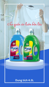[MUA 1 TẶNG 1] Gel Giặt Đa Năng PUROX 4.3L công thức đậm đặc đánh bay vết bẩn hiệu quả nhập Đức chính hãng