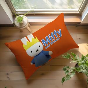Miffy | Cartoon Cute M-Miffy Rabbit Moon Q Cushion Cover Sofa Living Room Office Rectangle Pillow Home Coffee Shop Bedding Hit Product