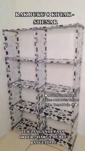 (2 Sisi) Rak Buku Serbaguna Rak Portable Lemari Buku 8 Kotak / Rak Buku Multifungsi