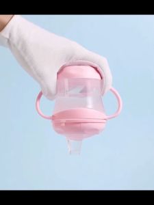 160ml Baby Drinking Bottle Baby Sippy Cup Leak-proof and Drop-proof Portable Handle Straw Cup No-Spill Removable Handles