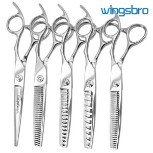 wingsbro 6.5" Professional barber Scissors Stainless Steel Hair Thinning Scissors Cutting Teeth Shears Hair Tools for Salon Barber for Home