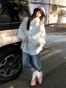 Áo Sơ Mi Dài Tay Nữ Mùa Thu Thêu Chống Nắng Rộng Rãi Thường Ngày Đa Năng Cho Cặp Đôi Áo Len Cotton Cardigan Áo Khoác Ngoài