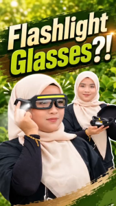 UtanKing™ Eyeglass Flashlight LED Cermin Mata Lampu Rechargeable Headlamp Glasses Sensor Camping Cycling Repair Light