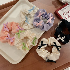 1PCS Sweet Silk Hair Scrunchies Elastic Hair Bands Solid Color Women Girls Headwear Ponytail Ties Rope Hair Accessories