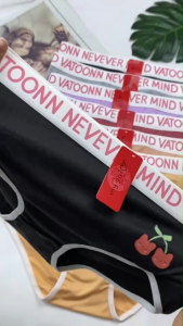 กางเกงในผู้หญิงเอวสูง กางเกงในผ้าฝ้าย น่ารัก พิมพ์ลายเชอร์รี่ แพ็ค 3 ตัว (Vatoonn) ใส่สบาย ระบายอากาศ