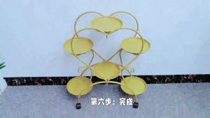 Johor Seller | Modern simple outdoor plant stand creative heart-shaped iron balcony flower rack floor type multi-layer living room shelf
