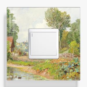 Creative Wall Decals Switch Socket Cover up Decorative Artistic Stickers Luxury Style Landscape Pattern Home Decor Accessories