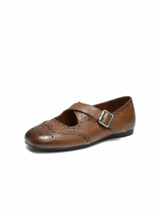 Belle | Buckle Leather Brogue Mary Janes Shoes