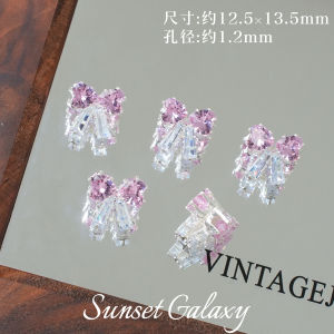 Colorful Zircon Embedded Butterfly Knot Five Petal Flower Spacer Beads Handmade DIY Bracelet Necklace Jewelry Accessories