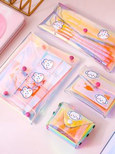 อินเทรนด์ กระเป๋าใส่เหรียญความจุขนาดใหญ่เกาหลี DIY น่ารัก นักเรียน กระเป๋าแต่งหน้า เด็กผู้หญิง กระเป๋าเครื่องสําอางสไตล์ญี่ปุ่นหัวใจ เรียบง่าย มินิมอล ดีไซน์