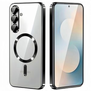 Magnetic Plating Clear Phone Case For Samsung Galaxy S26 S25 S24 S23 S22 S21 Ultra Plus FE A57 A56 A55 A54 A37 A36 A17 A16 Cover