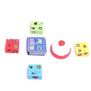 Mainan anak emoticon face change rubik cube kubus wajah susun ekspresion puzzle
