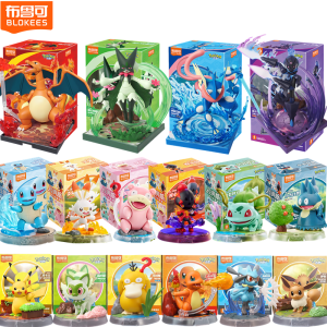 Blokees Pokemon Pikachu Snorlax Lucario Cinderace Scyther Charizard Greninja Meowscarada Ceruledge Eevee Building Blocks ToyGift