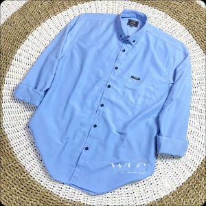 Kemeja Polos Sage Green Pria Lengan Panjang Formal Casual Size M L XL XXL 3XL 4XL 5XL