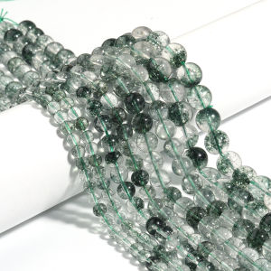1strand/lot 6/8/10/12mm Green Phantom Quartz Nutural Crystal Beads Loose Spacer Beads For Jewelry Making DIY Necklace Bracelet