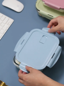 Glaven Blue Lunch Box Microwavable Glass Container Heat Resisting Food Container Borosilicate Glass Anti-Leaking Lunch Box Tupperware 高硼硅玻璃耐热保温饭盒 便当盒