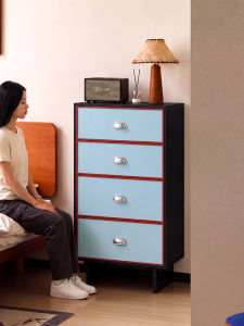 Dopamine Vintage Real Wood Bedside Storage Cabinet