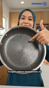Korkmaz Altima 18/10 Stainless Steel Honeycomb Non-Stick Frying Pan Induction Compatible