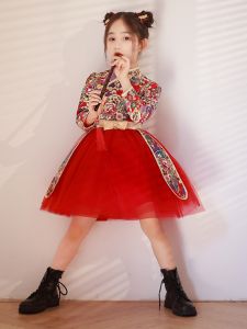 Girl Chinese Fad Chinese Style Cheongsam Dress 2024 New Arrival Kids Fashion Week Trendy Clothes Costume Princess Dress Spring