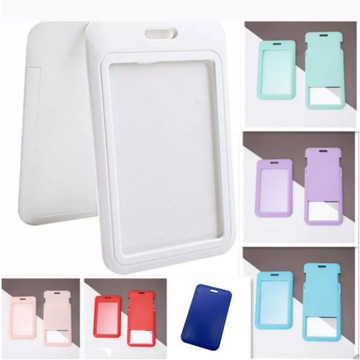 Vỏ thẻ nhựa nắp trượt nhiều màu công suất 2 thẻ đeo bảng tên, ví đựng ...