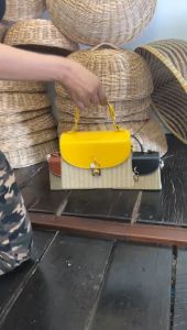 กระเป๋า กระเป๋าสาน กระเป๋าถือ กระเป๋าสะพายข้าง ทรงกล่อง เกรด A สินค้าไทย