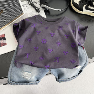New Summer Baby Boy Clothing Suit Childrens Heat Transfer Printing Shirt + Shorts 2pcs/sets Kids Childrens Clothes Traksuit