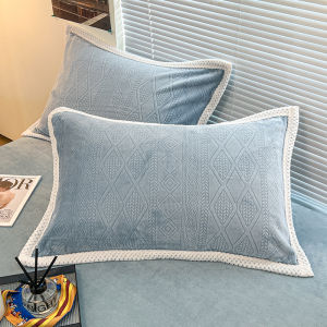 Kiss Dear | Milk Velvet Carved Pure Color Pillow Case Set