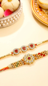Aheli Rakhshabandhan Thread Rakhi for Brother Bhaiya Crystals Studded Combo Set of 2 Rakhi Hamper | Rakhi Set | Kids Rakhi | Rakhi for Kids
