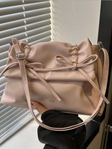 Ballet Style Large Capacity Underarm Bag for Women 2024 New Fashion Commuter Tote Bag with Bow Design Casual Shoulder Bag