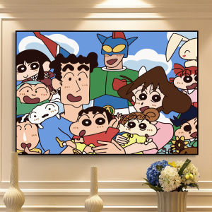 Bandai | Oil Painting Anime Characters Crayon Shin-chan By Numbers Modern Wall Decor for Living Room Bedroom Gift No Frame
