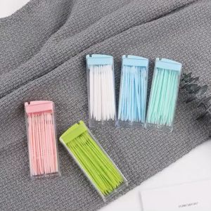 Nurm 50pcs Double-headed Dental Floss Interdental Toothpick Teeth Sticks Tooth Clean Random Color