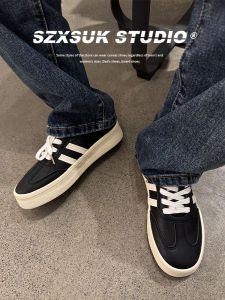 Mens Retro Style Soft Leather Casual De Xin Shoes Trendy Low Top White Sneakers Comfortable All-Match Mens Footwear