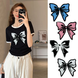 Áo Len Thêu Nút Bướm Bốn Màu Thời Trang Mới Vá Trang Trí Vá Lỗ Đa Năng Vá Áo Len Vá Vải