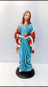 Patung Hati Kudus Yesus Pegang Hati Tinggi 40 cm - PR 41 (Sudah Termasuk Bubble wrap 3 Meter)