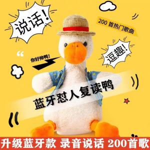 Birthday Gift Talking Parrot Toy Sand Sculpture Duck Repetition Duck Doll Internet Famous Tongue Twister Soft Plush Educational Toy