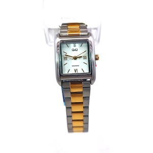 Q&Q C69A-006PY Two-Tone Gold & Silver Rectangular Ladies Watch