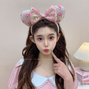 Shiny Sequin Super Large Bow Knot Hairband Womens High Fashion Summer Versatile Outdoor Amusement Park Hair Clip