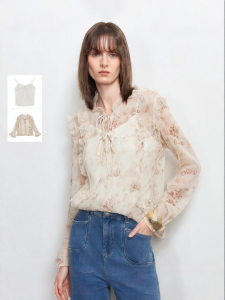 Vero Moda | Womens Shirt Set with Straps Printed Bell Sleeves