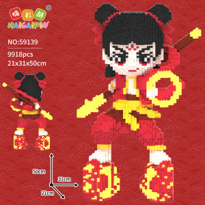 Large NaZha Building Blocks Decorative Handmade Living Room Difficulty Puzzle Gift for Boys And Girls Hi-Color Assembly Blocks